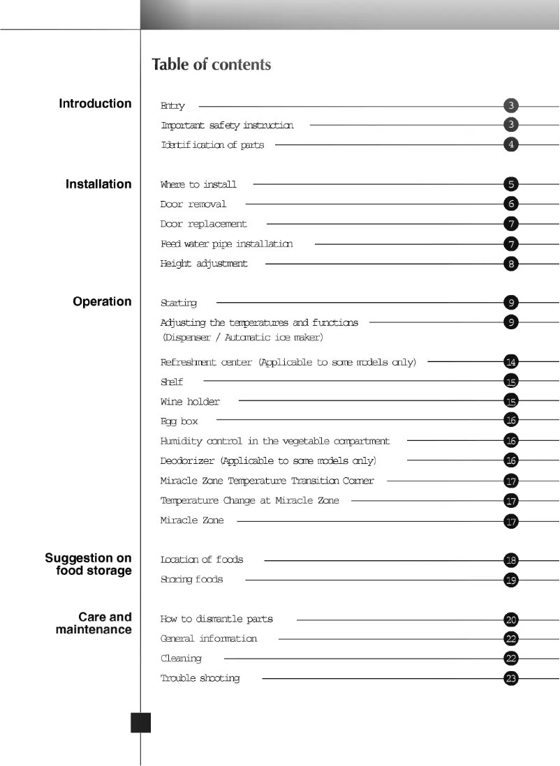 Imagen de la primera página del manual del dispositivo GR-L207FBB