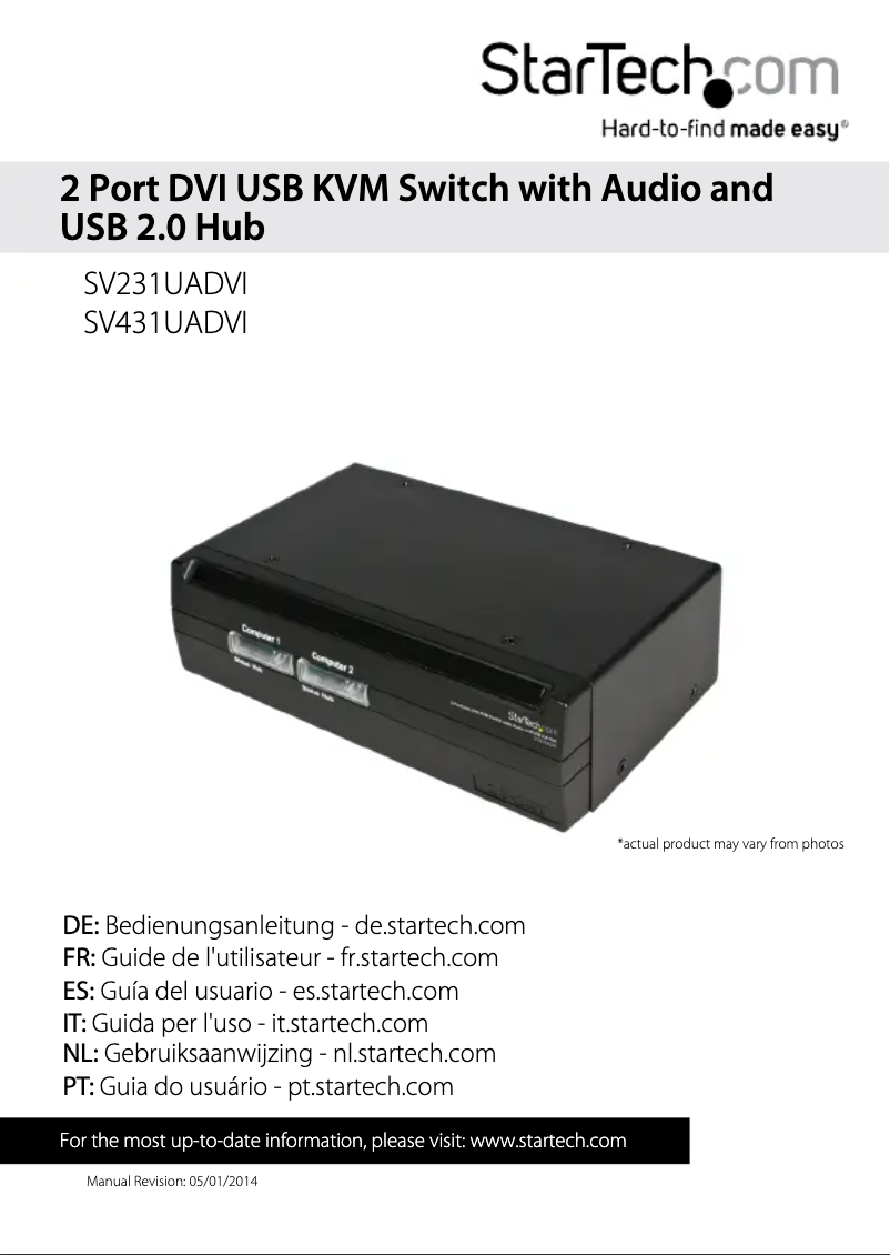 Imagen de la primera página del manual del dispositivo SV231UADVI