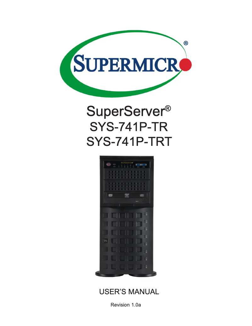 Página 1 del manual Manual de usuario Supermicro SuperServer SYS-741P-TR