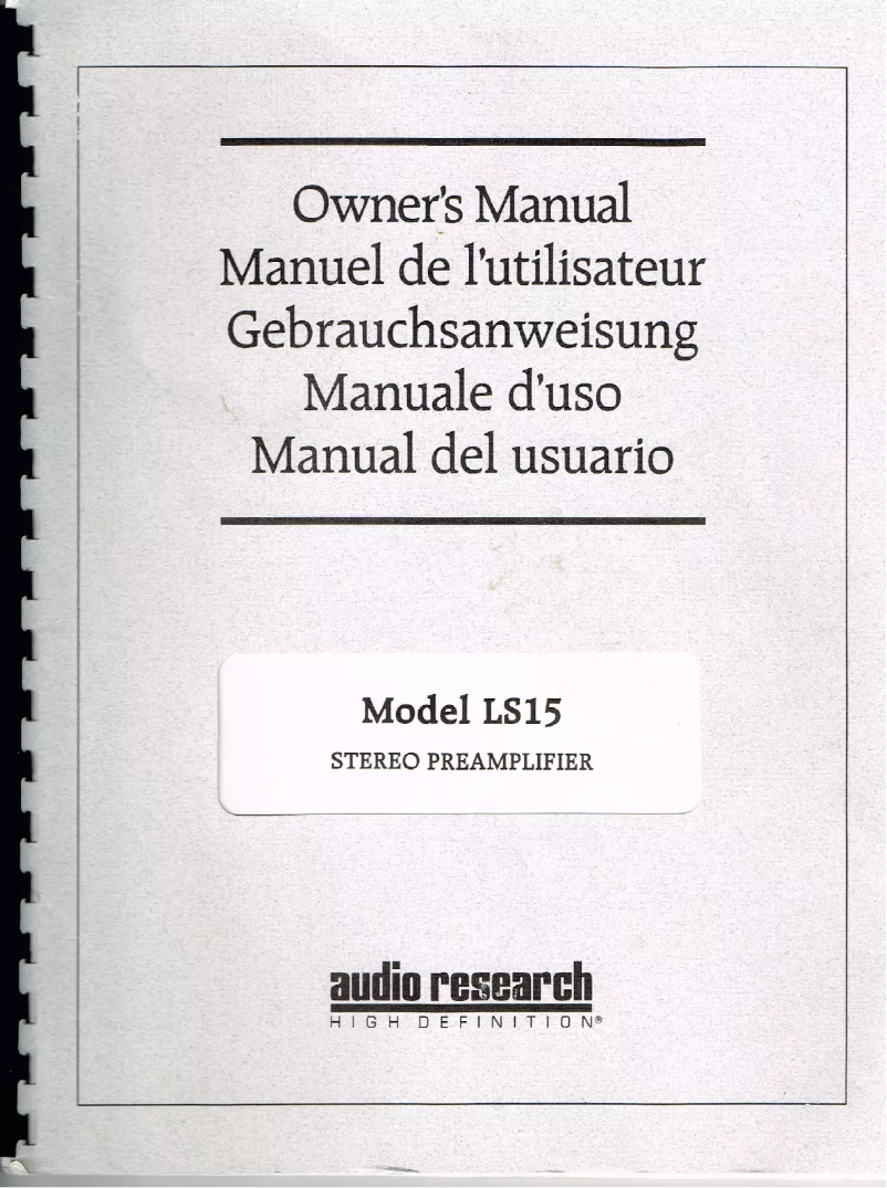 Imagen de la primera página del manual del dispositivo LS 15