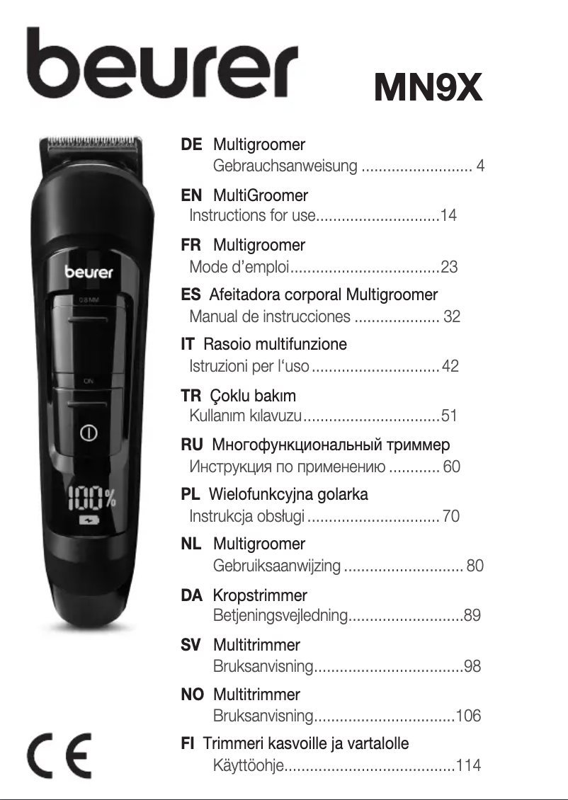 Imagen de la primera página del manual del dispositivo MN9X