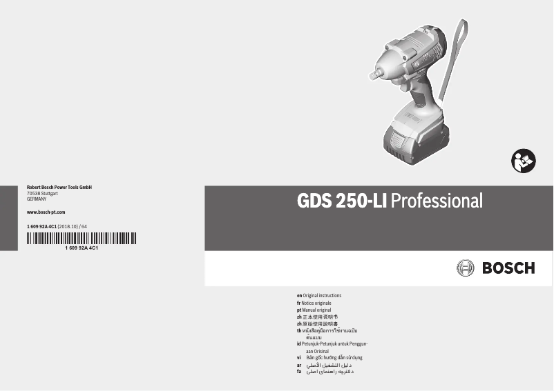 Página nº 1 - Manual de usuario Bosch GDS 250-LI Professional