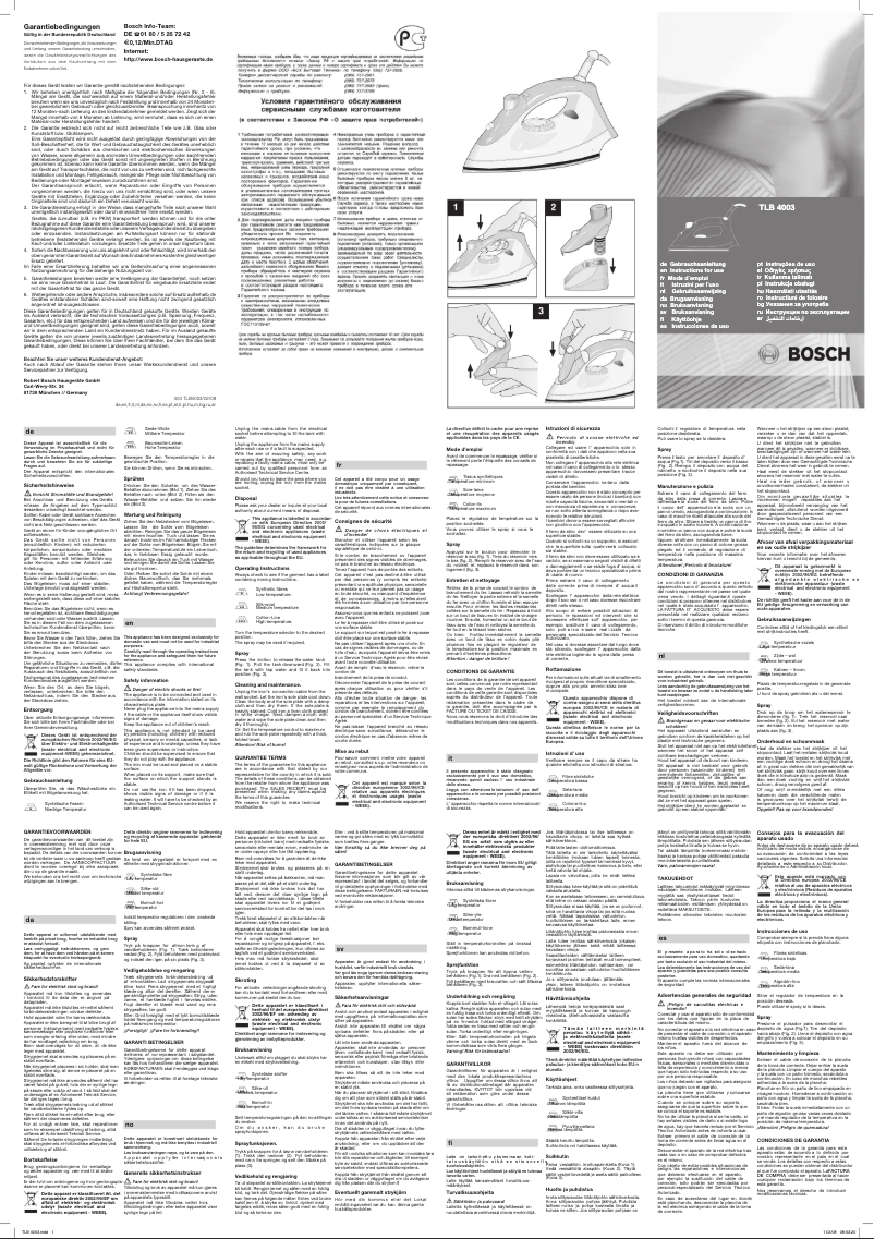 Página nº 1 - Manual de usuario Bosch TLB4003