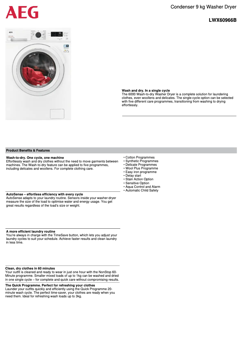 Imagen de la primera página del manual del dispositivo LWX60966B