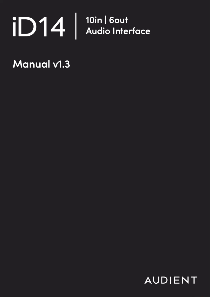 Página 1 del manual Manual de usuario Audient iD14