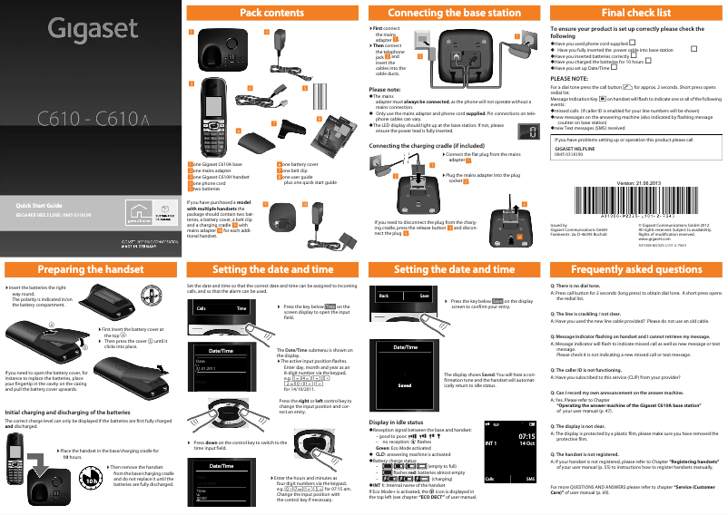 Imagen de la primera página del manual del dispositivo C610A TRIO