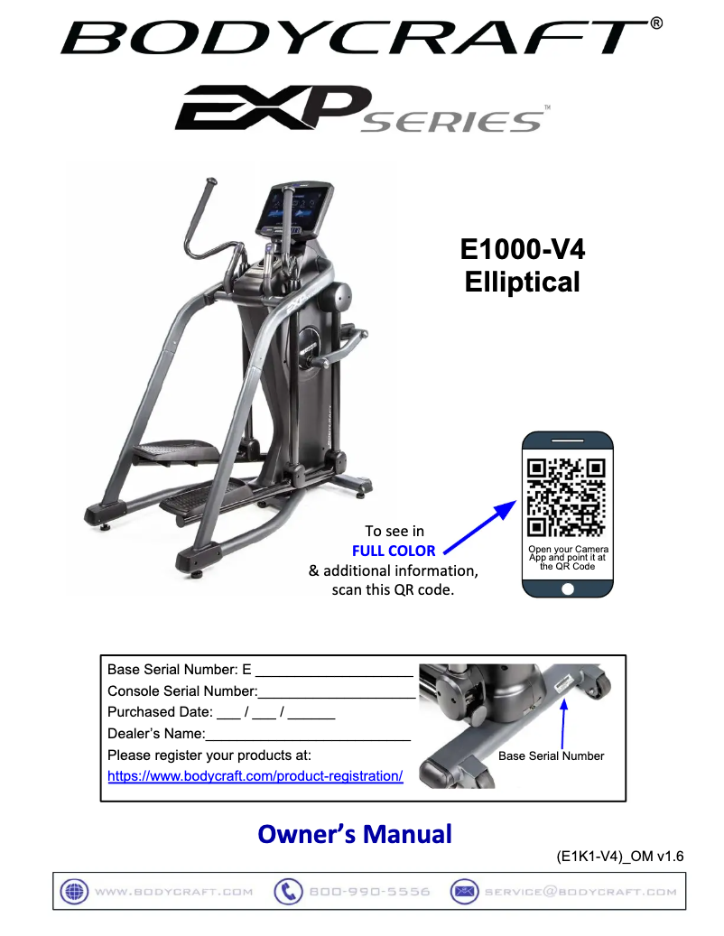 Página nº 1 - Manual de usuario BodyCraft E1000