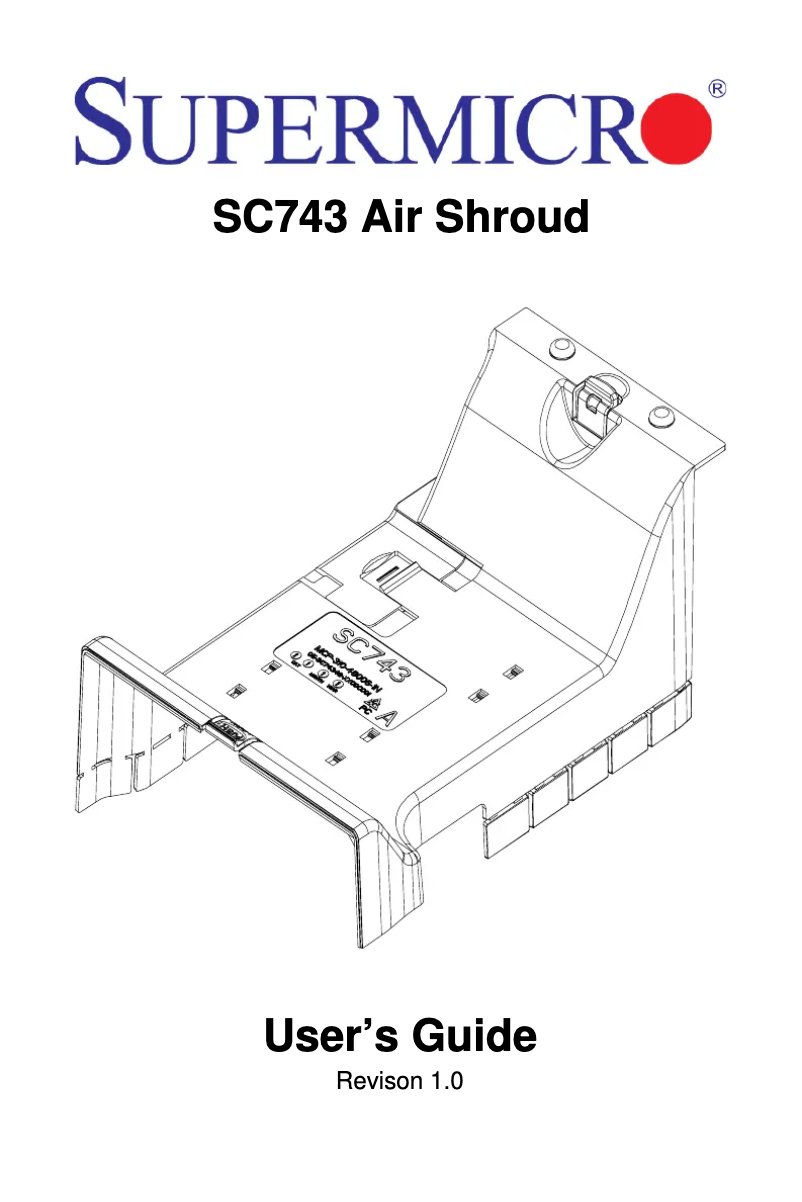 Página 1 del manual Manual de usuario Supermicro Air Shroud