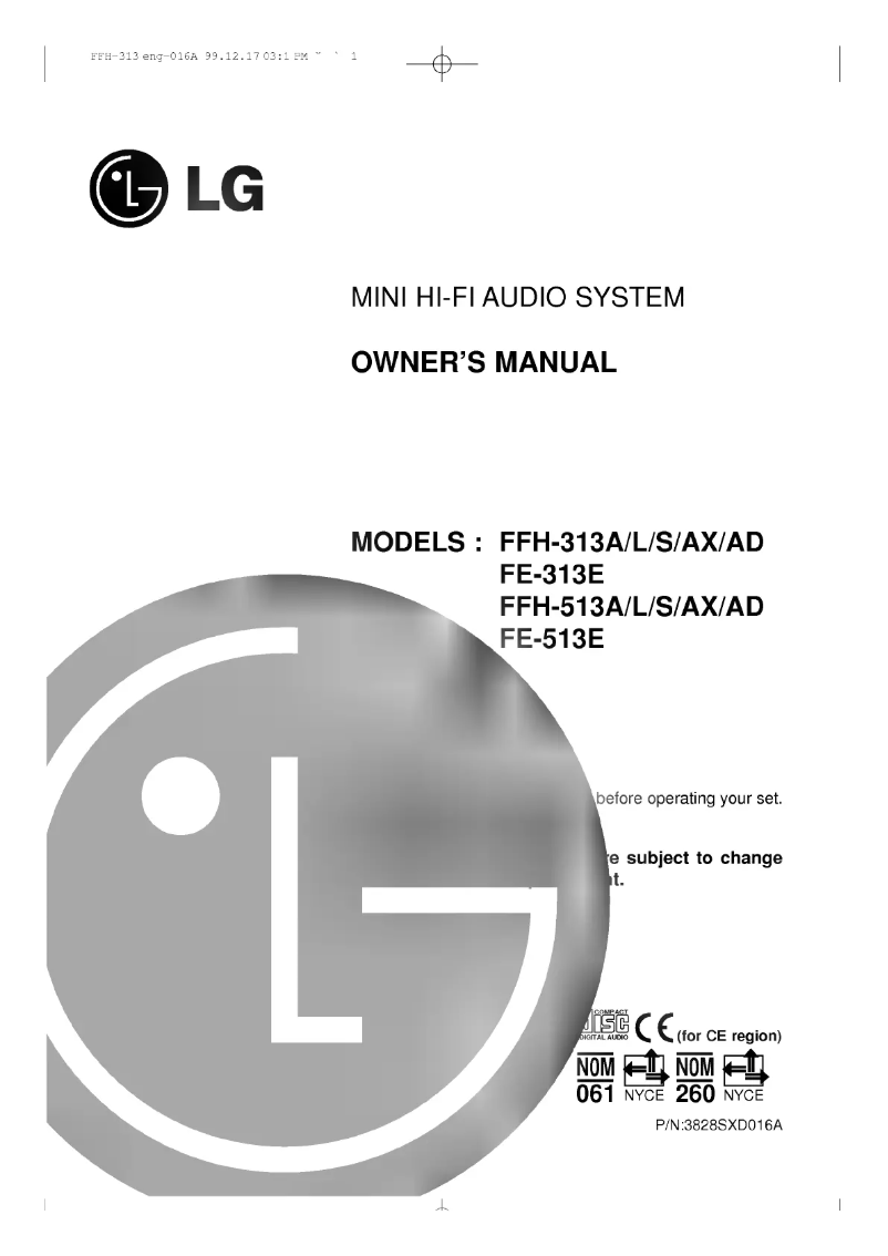 Página nº 1 - Manual de usuario LG FFH-313AD