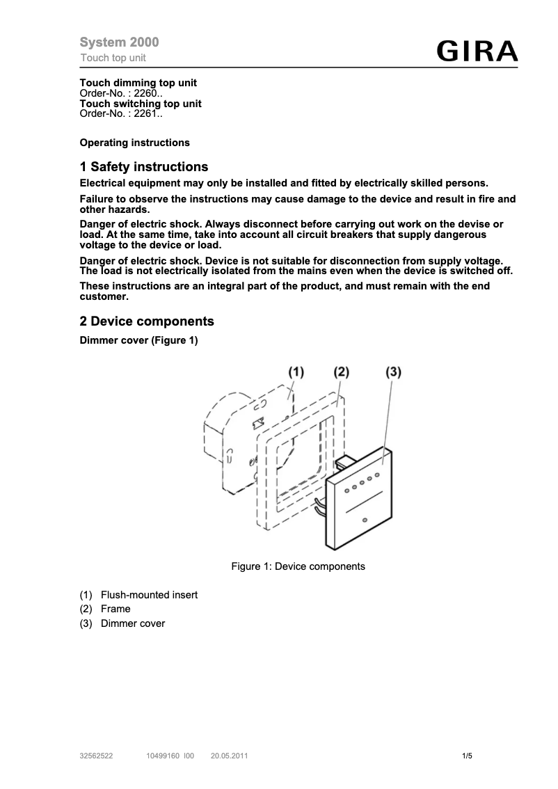 Imagen de la primera página del manual del dispositivo 2260