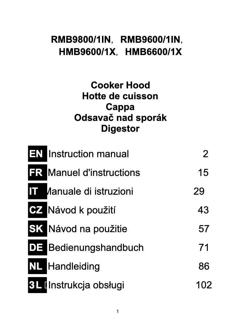 Imagen de la primera página del manual del dispositivo HMB9600/1X