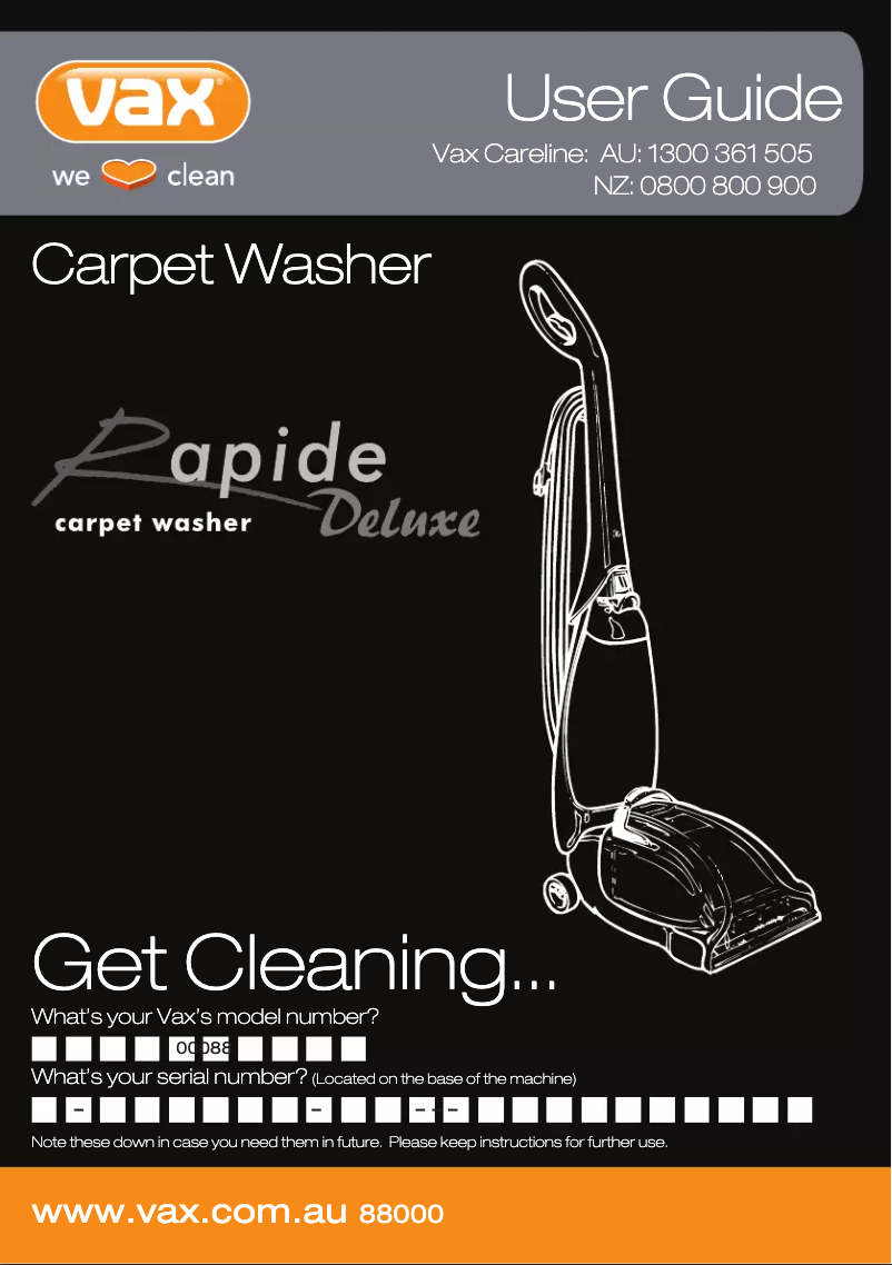 Imagen de la primera página del manual del dispositivo Rapide VX30