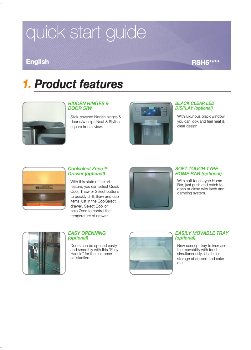 Página 1 del manual Guía de inicio rápido Samsung RSH5ZLMR