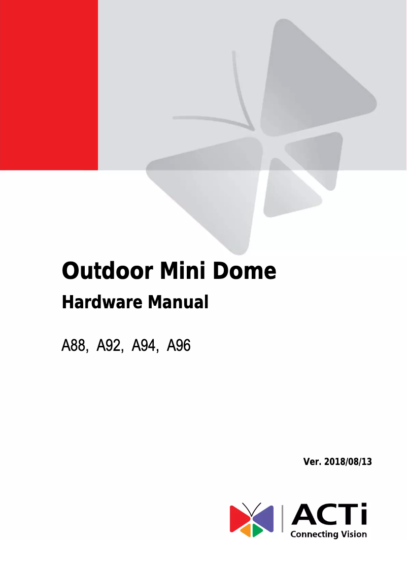 Página 1 del manual Manual de usuario ACTi A88