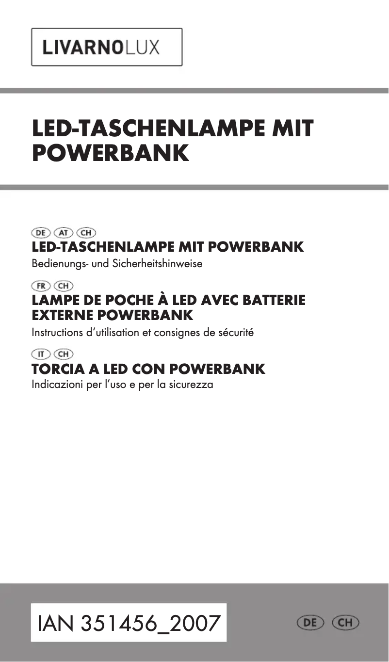 Imagen de la primera página del manual del dispositivo IAN 351456