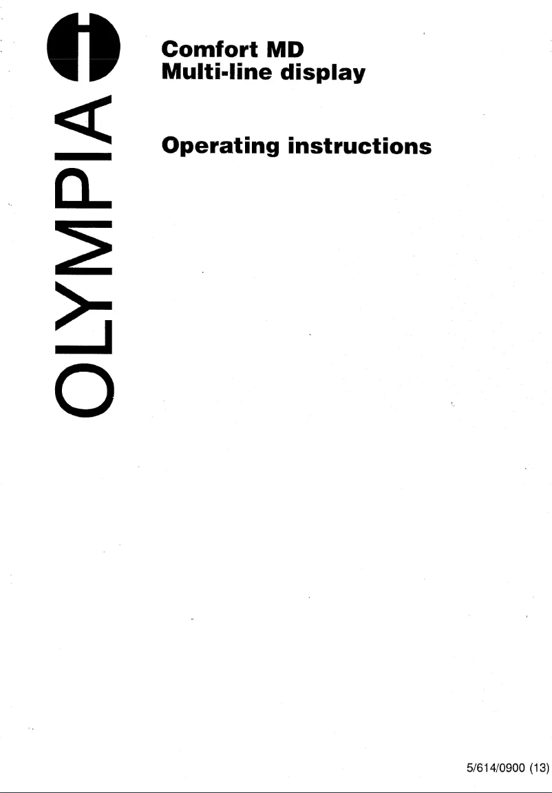 Imagen de la primera página del manual del dispositivo Comfort MD Multi-line display