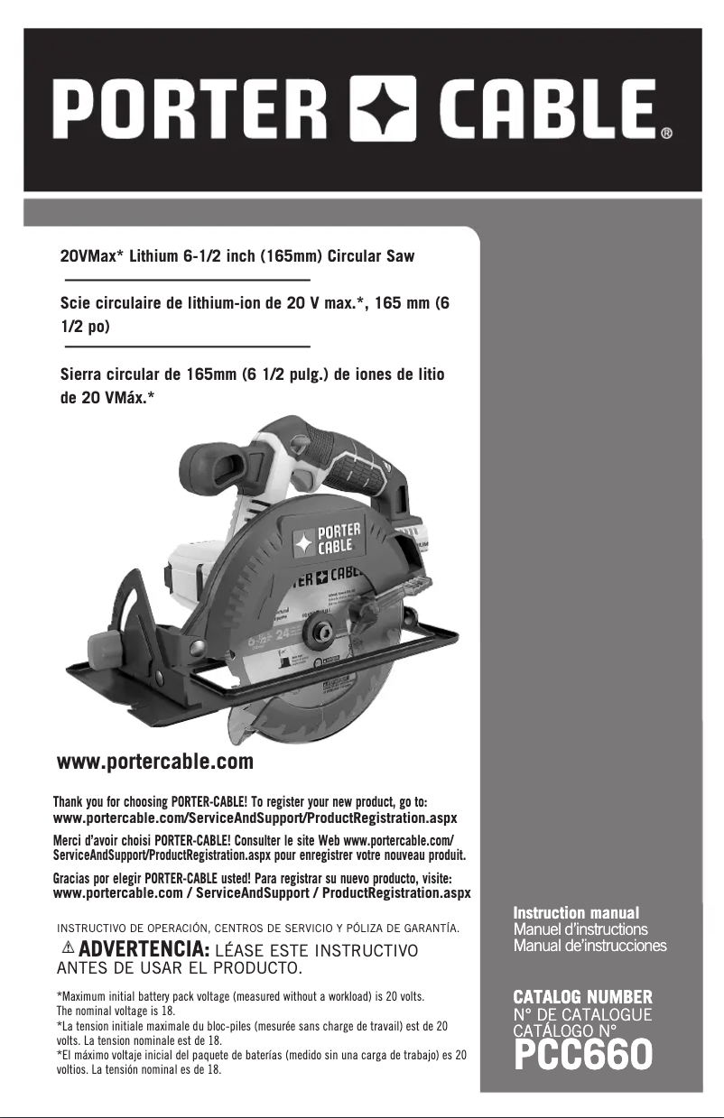 Imagen de la primera página del manual del dispositivo PCC660