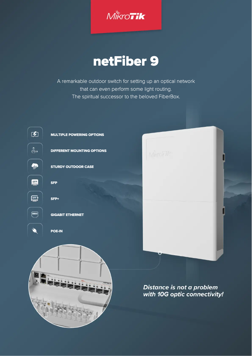 Imagen de la primera página del manual del dispositivo netFiber 9