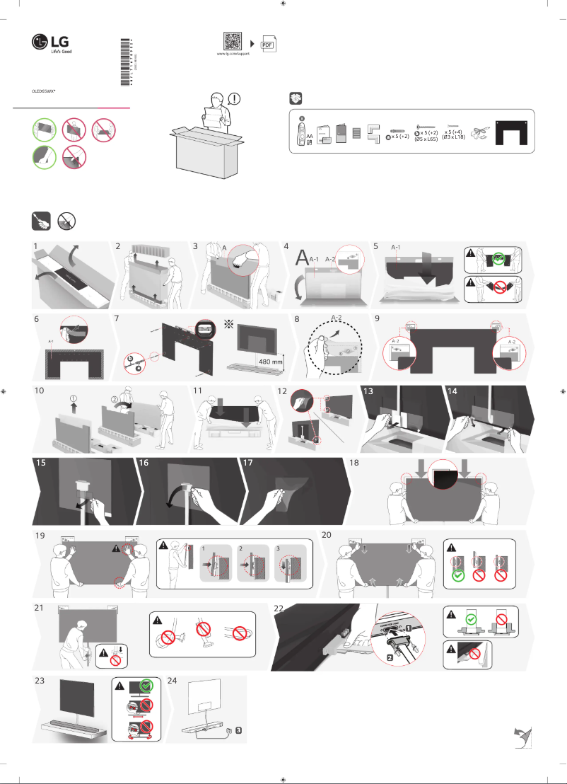 Página 1 del manual Guía de instalación LG OLED65WX9LA