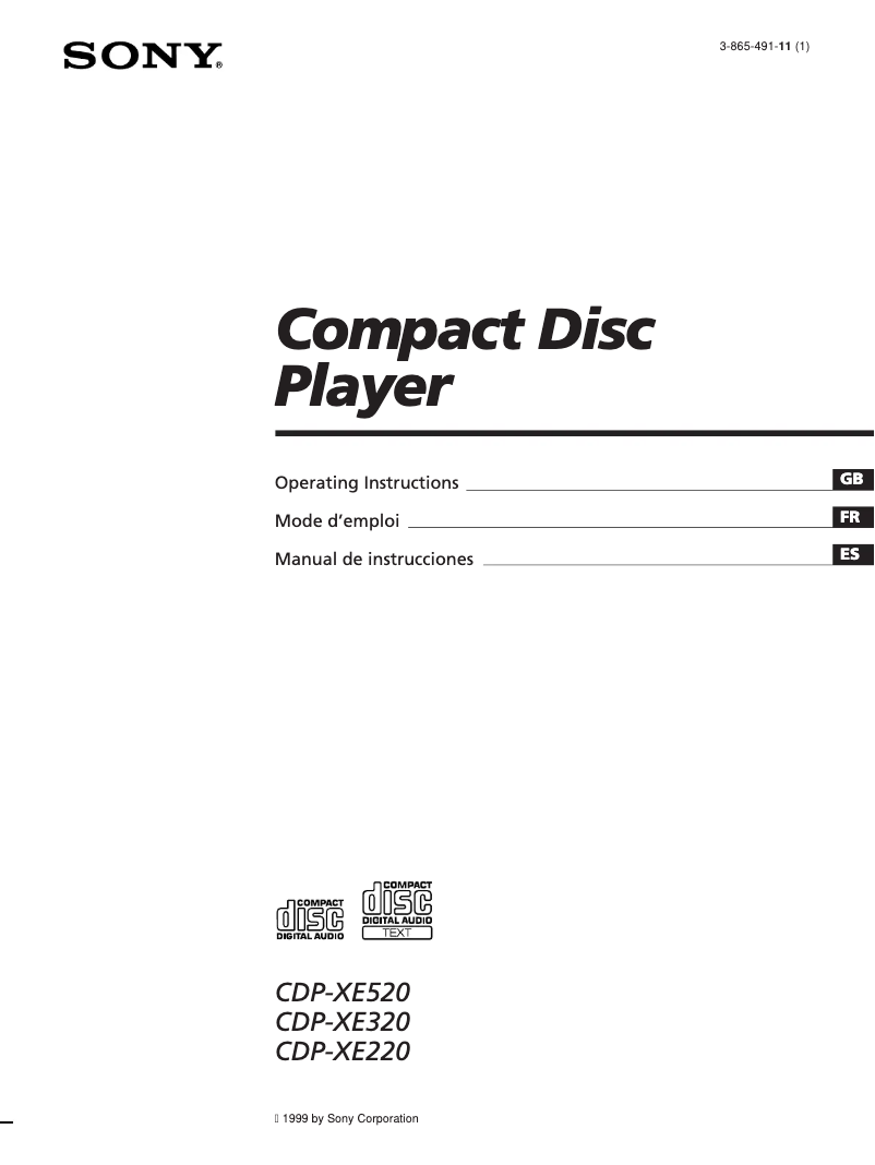 Imagen de la primera página del manual del dispositivo CDP-XE220