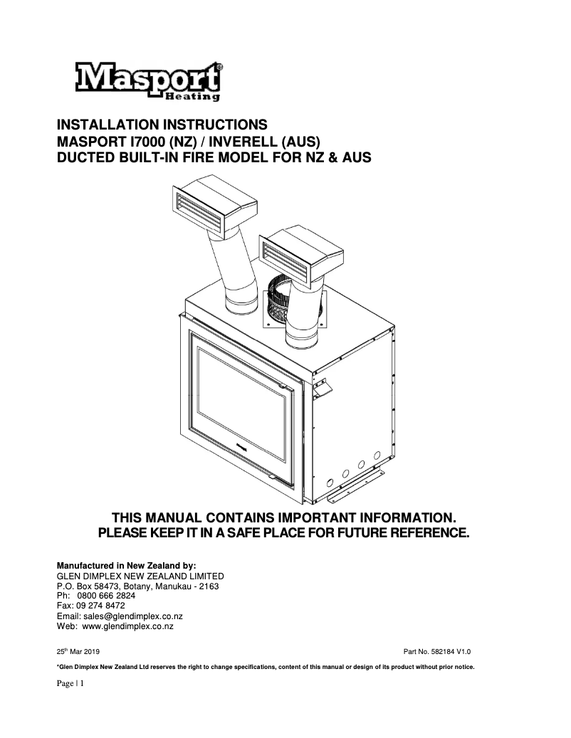 Imagen de la primera página del manual del dispositivo Inverell