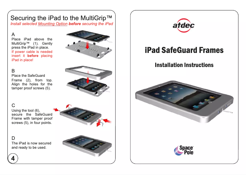 Imagen de la primera página del manual del dispositivo SpacePole