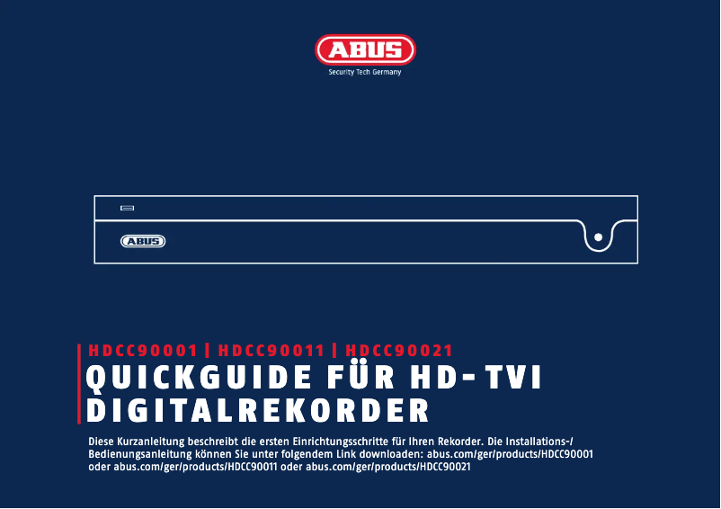 Página 1 del manual Guía de instalación Abus HDCC90001