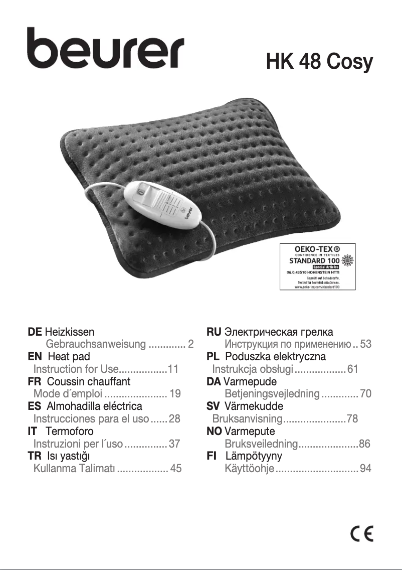 Página 1 del manual Manual de usuario Beurer HK 48 Cosy