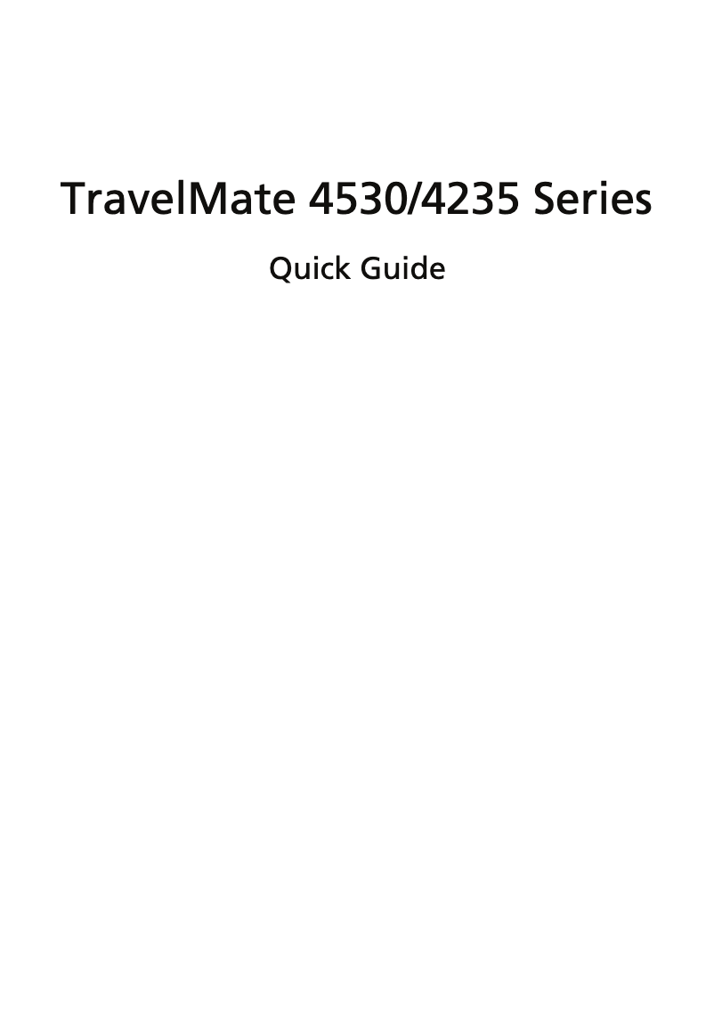 Imagen de la primera página del manual del dispositivo Travelmate 4530