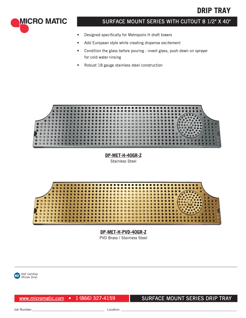 Imagen de la primera página del manual del dispositivo DP-MET-H-40GR-Z