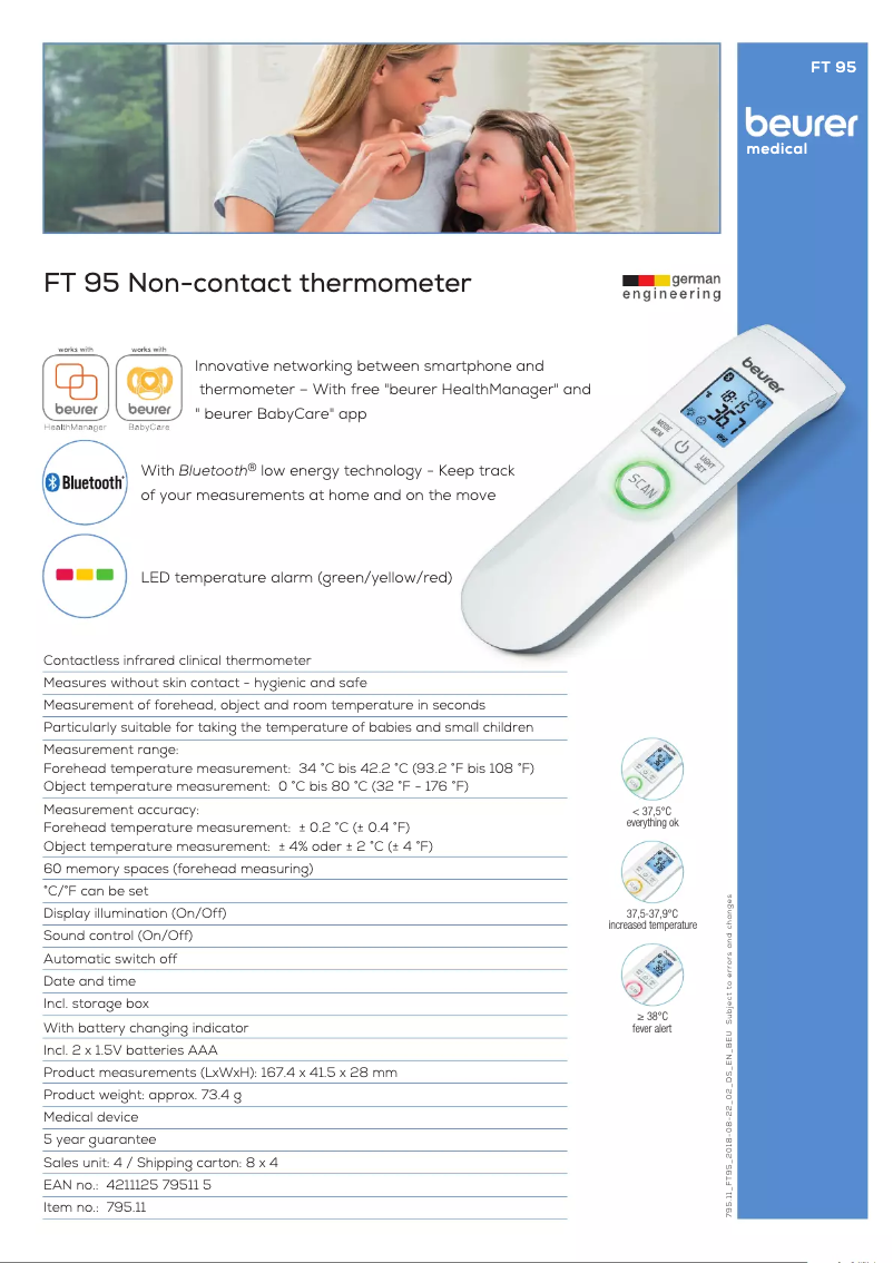 Página 1 del manual Ficha técnica Beurer FT 9028