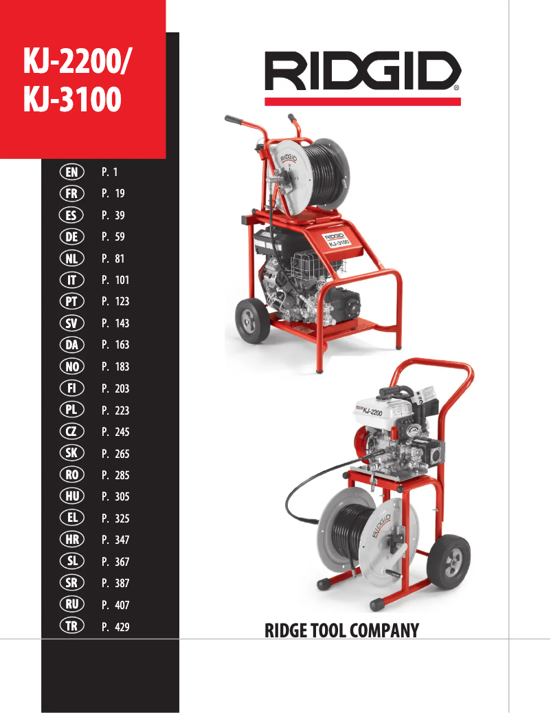 Página 1 del manual Manual de usuario Ridgid KJ-2200