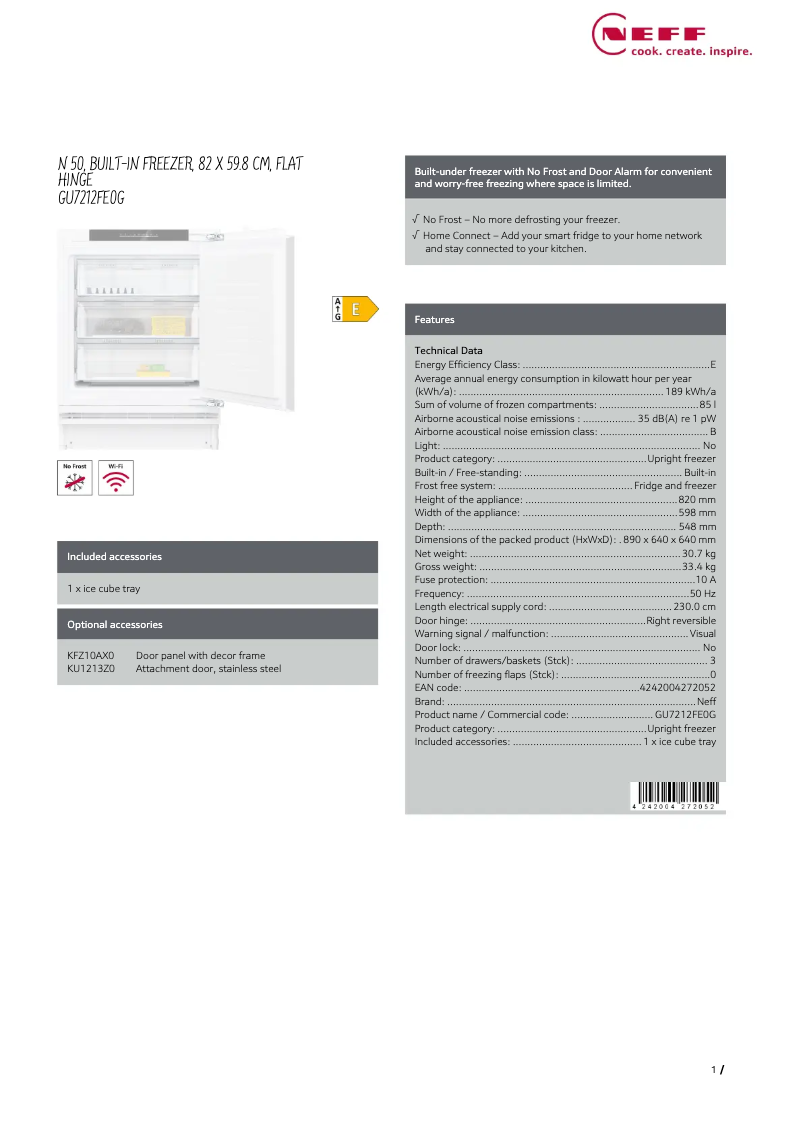 Imagen de la primera página del manual del dispositivo GU7212FE0G