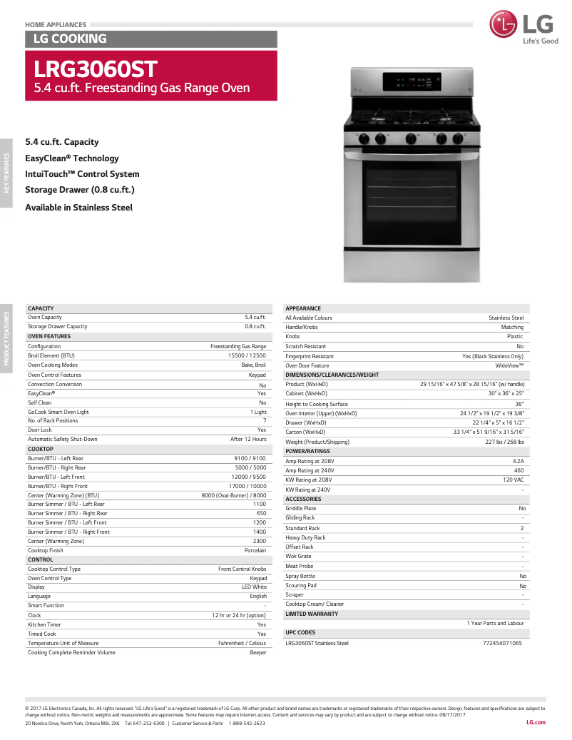Imagen de la primera página del manual del dispositivo LRG3060ST
