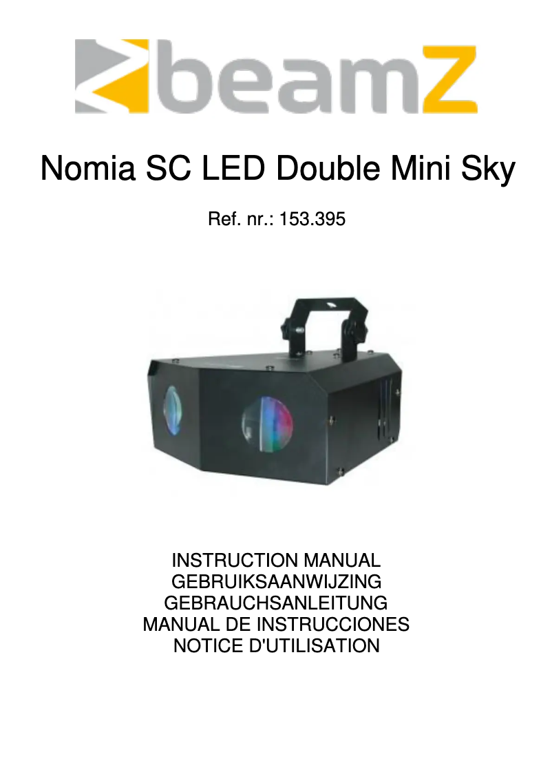 Página 1 del manual Manual de usuario BeamZ Nomia SC LED Double Mini Sky 153.395