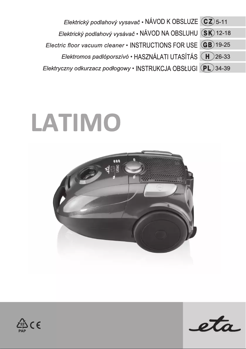 Página 1 del manual Manual de usuario Eta Latimo