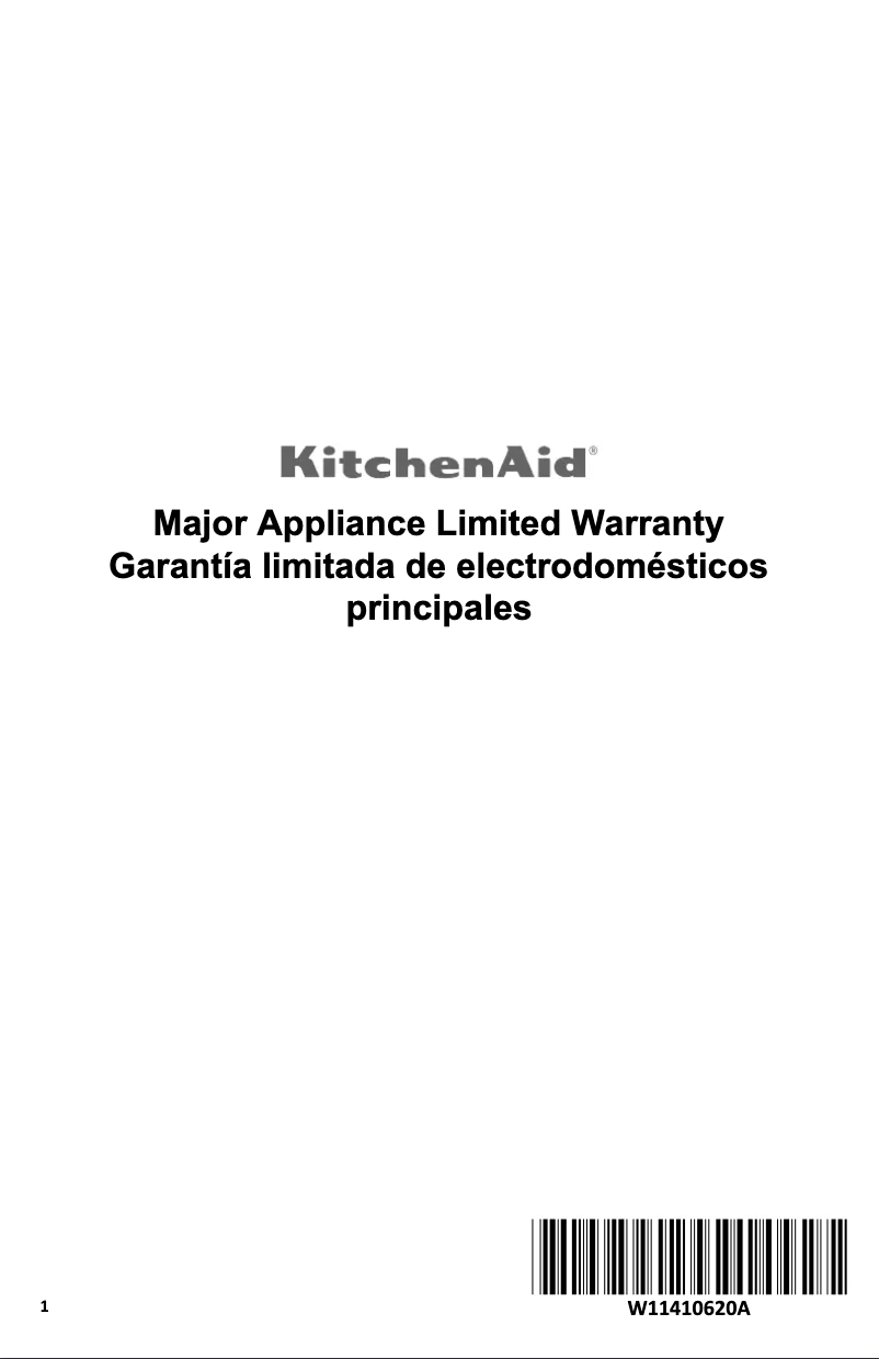 Página 1 del manual Información de garantía KitchenAid KMHC319LBS