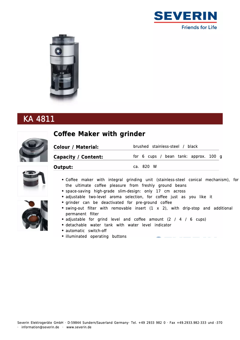 Imagen de la primera página del manual del dispositivo KA 4811
