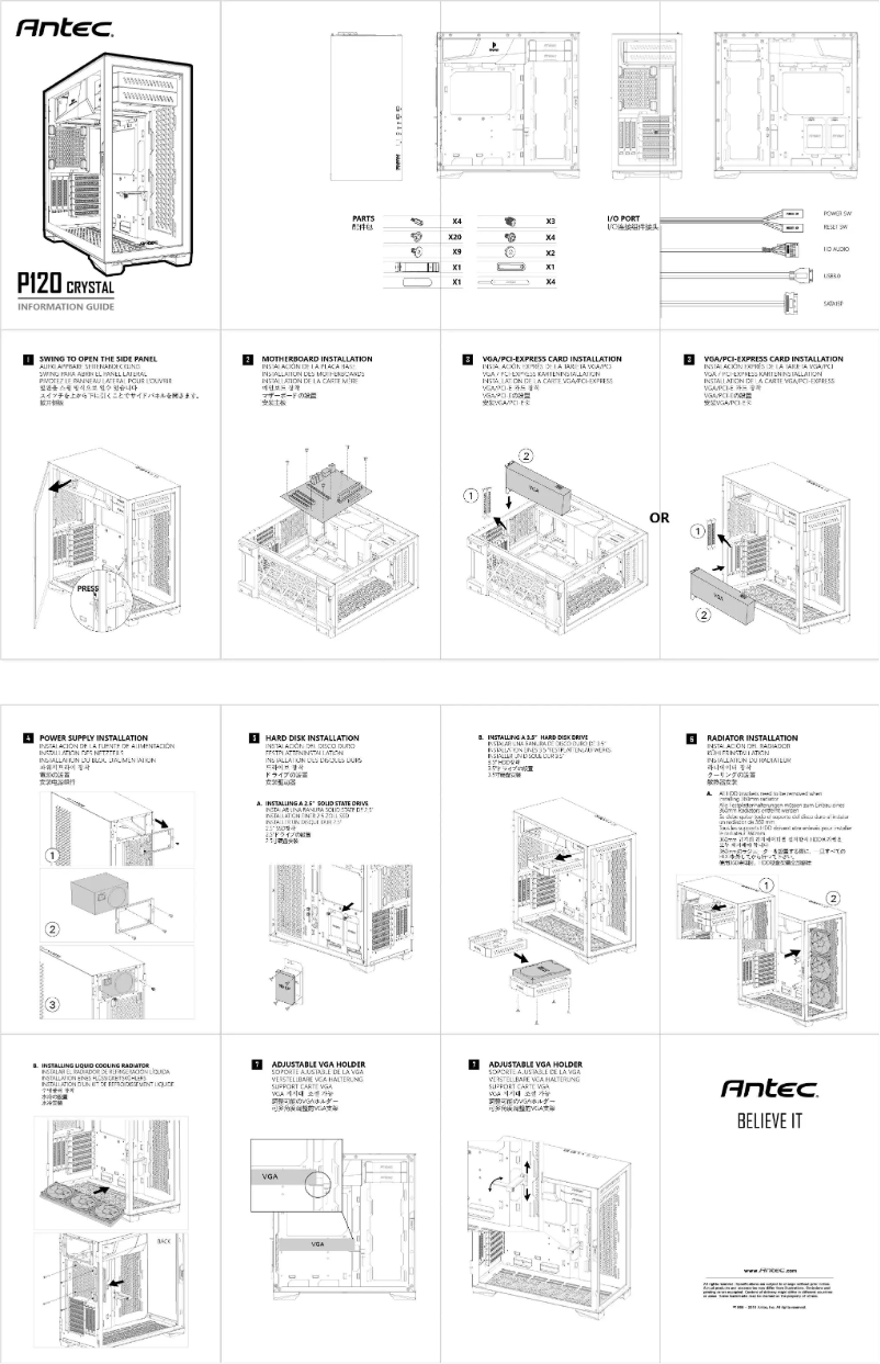 Página nº 1 - Manual de usuario Antec P120 Crystal