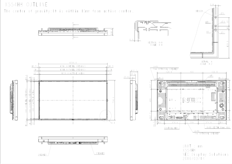 Imagen de la primera página del manual del dispositivo MultiSync X554HB