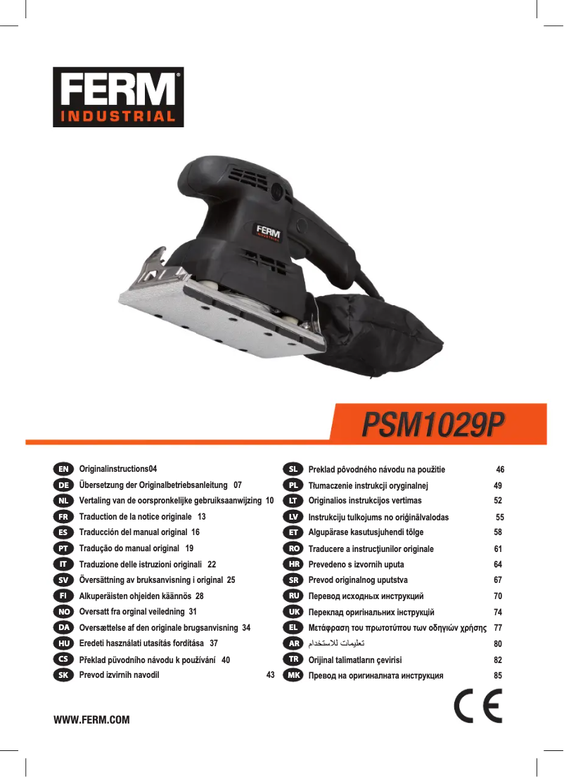 Página 1 del manual Manual de usuario Ferm PSM1029P