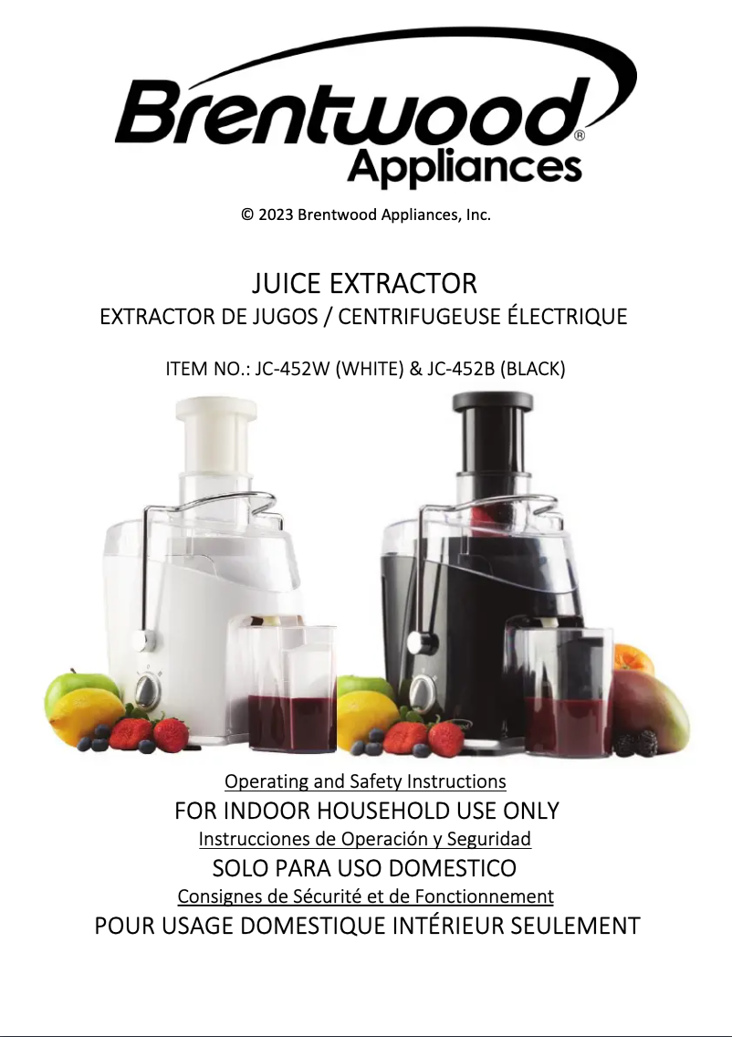 Imagen de la primera página del manual del dispositivo JC-452W