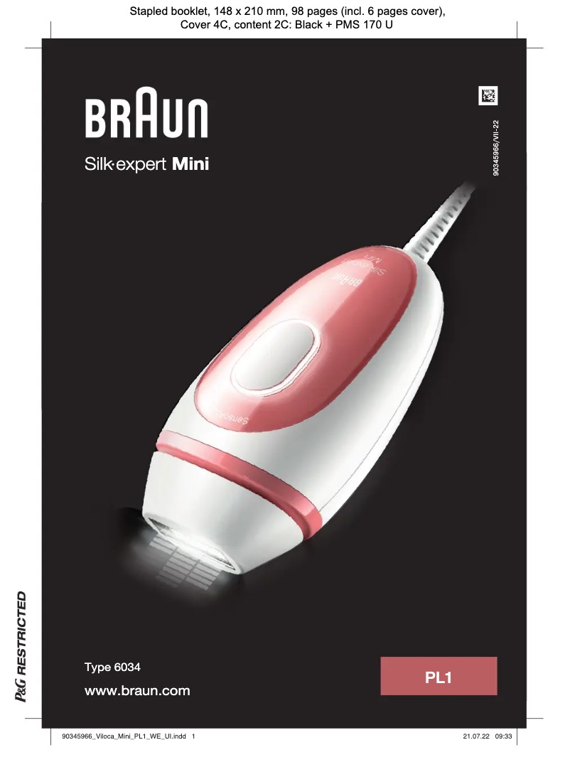 Página 1 del manual Manual de usuario Braun Silk-Expert Mini PL1000