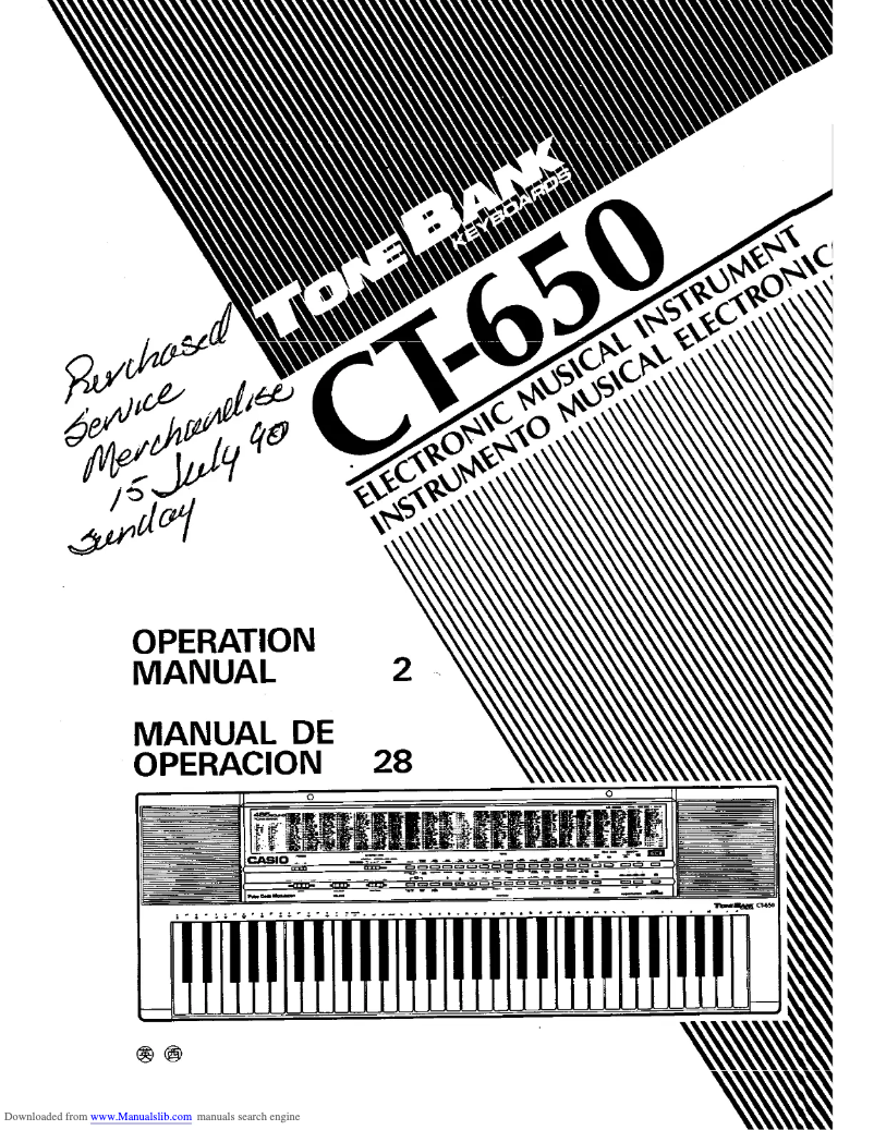 Imagen de la primera página del manual del dispositivo ToneBank CT-650