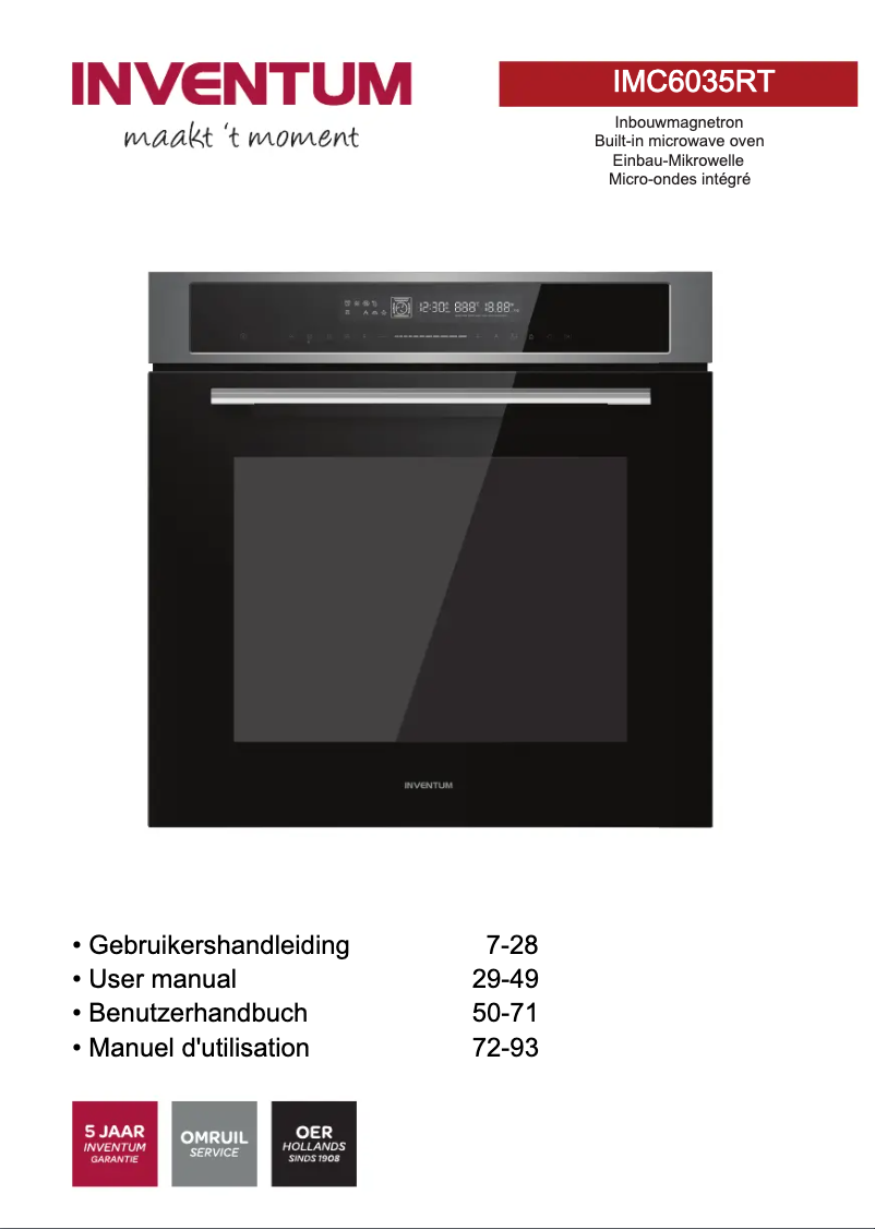 Página 1 del manual Manual de usuario Inventum IMC6035RT
