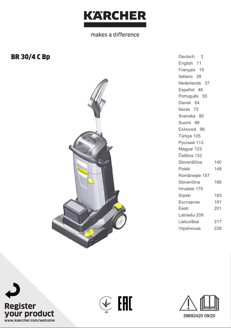 Página 1 del manual Manual de usuario Kärcher BR 30/4 C BP
