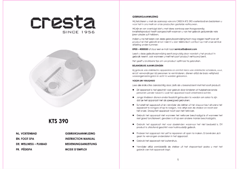 Imagen de la primera página del manual del dispositivo KTS 390