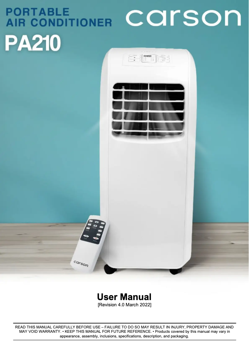 Página 1 del manual Manual de usuario Carson PA210