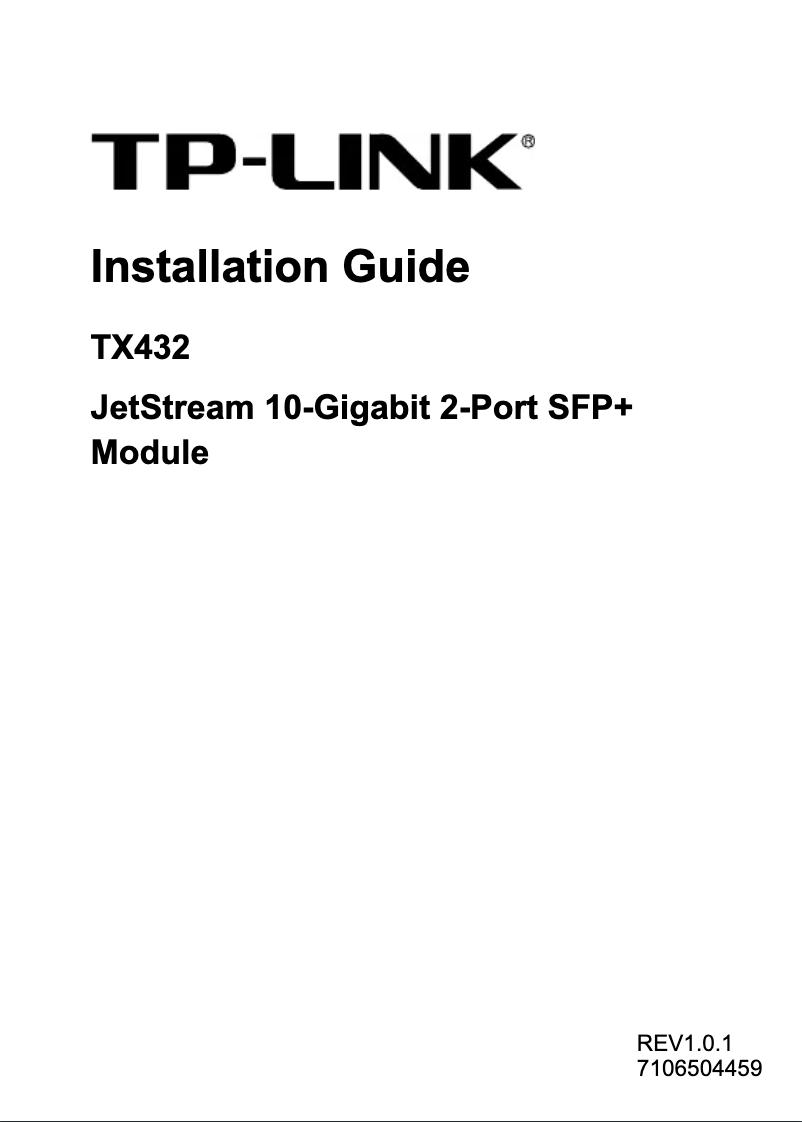Imagen de la primera página del manual del dispositivo TX432