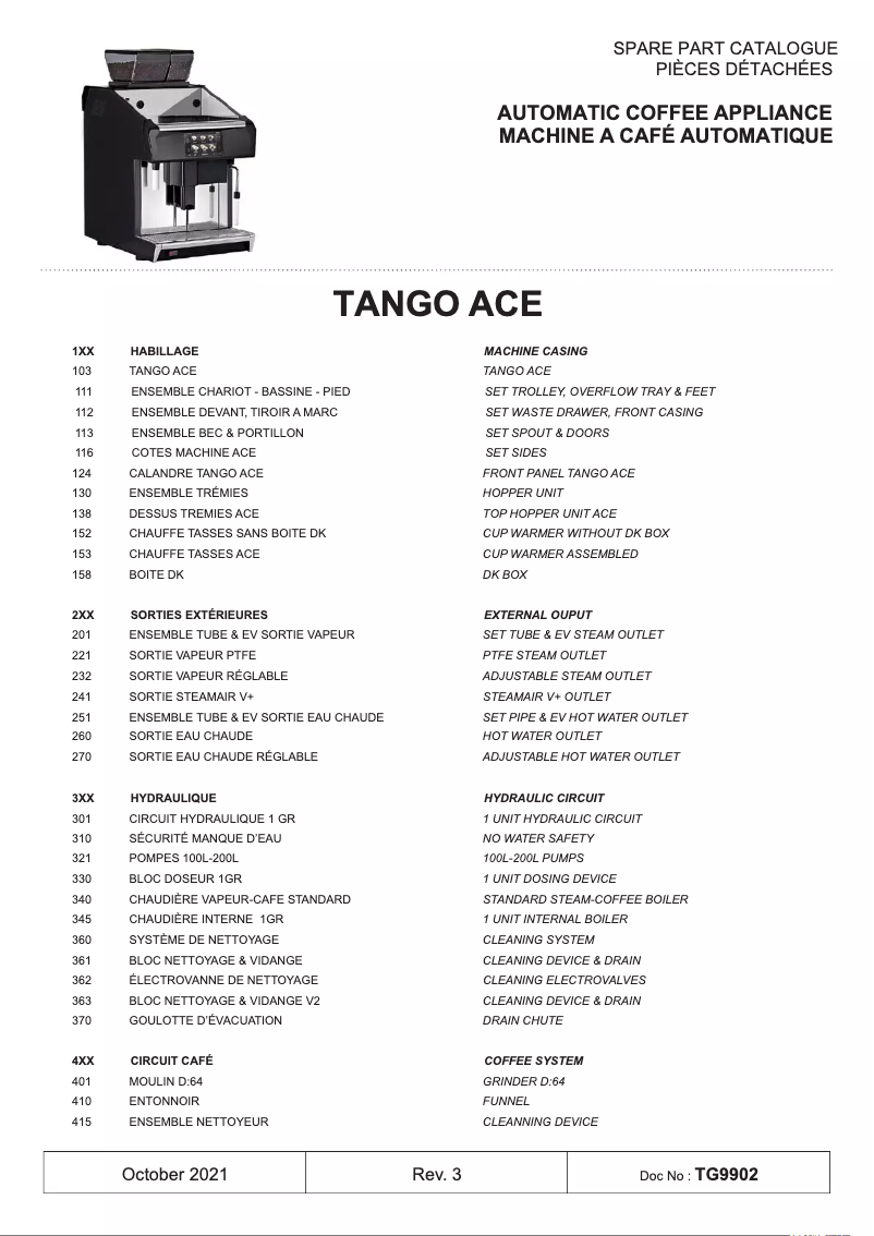 Página 1 del manual Catálogo UNIC Tango Ace